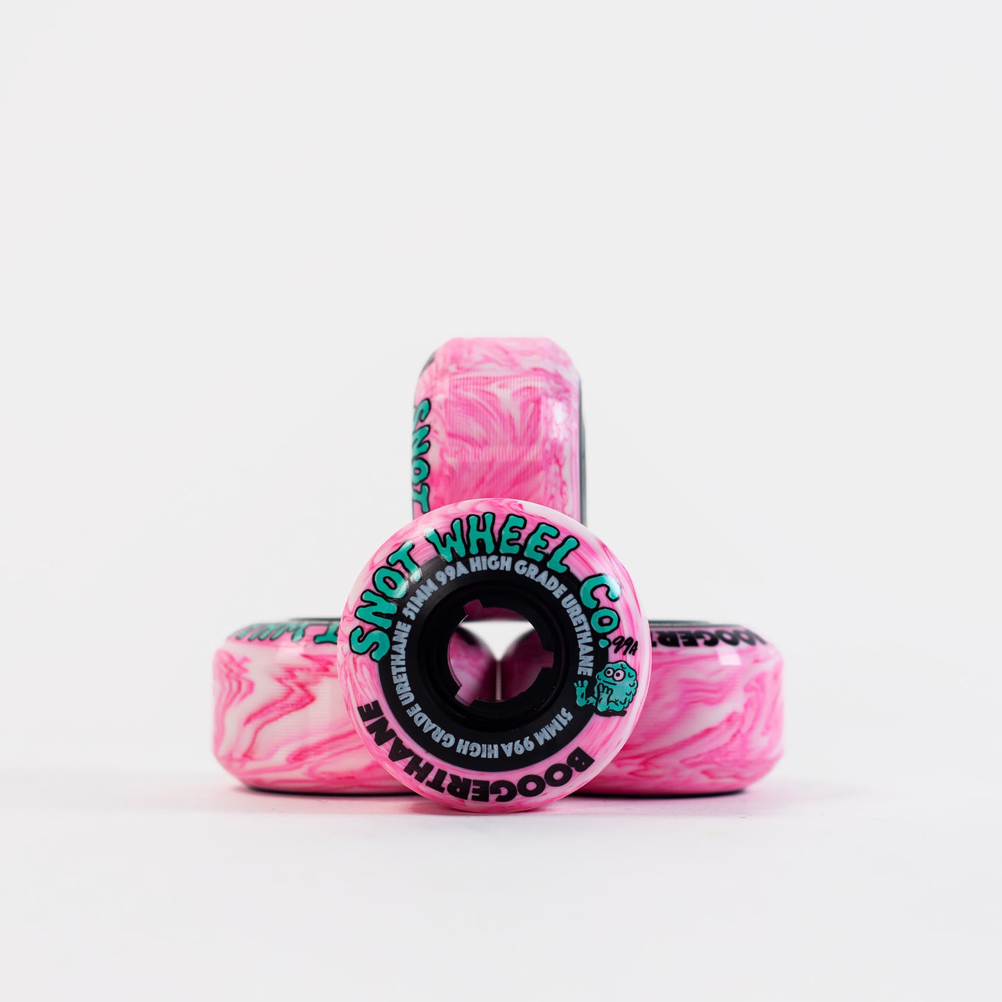 Snot - 51mm - 99a Boogerthane Wheels - Pink/ Natural Swirl - Prime Delux Store