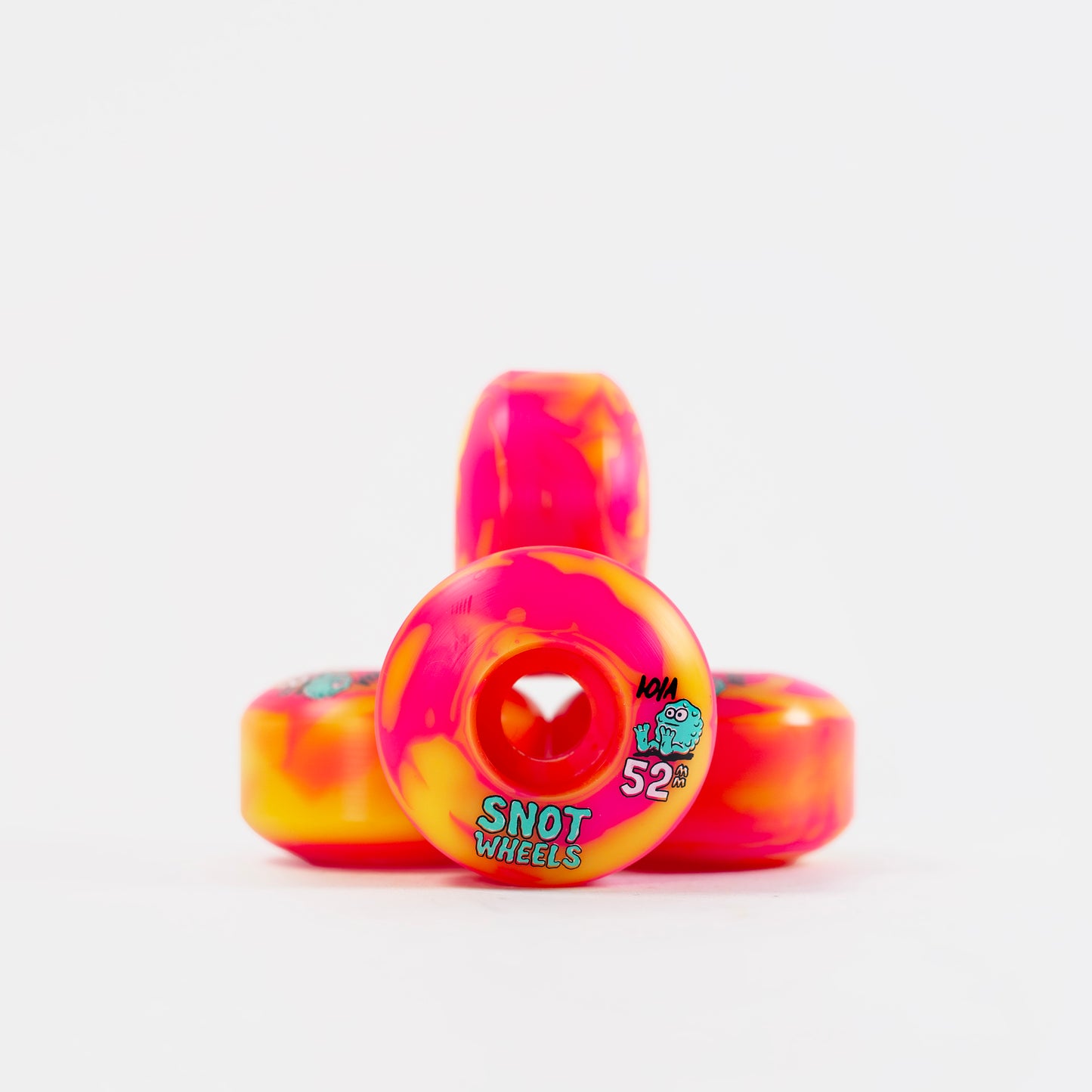 Snot - 52mm - 101a Swirls Original Shape Wheels - Pink/ Yellow - Prime Delux Store
