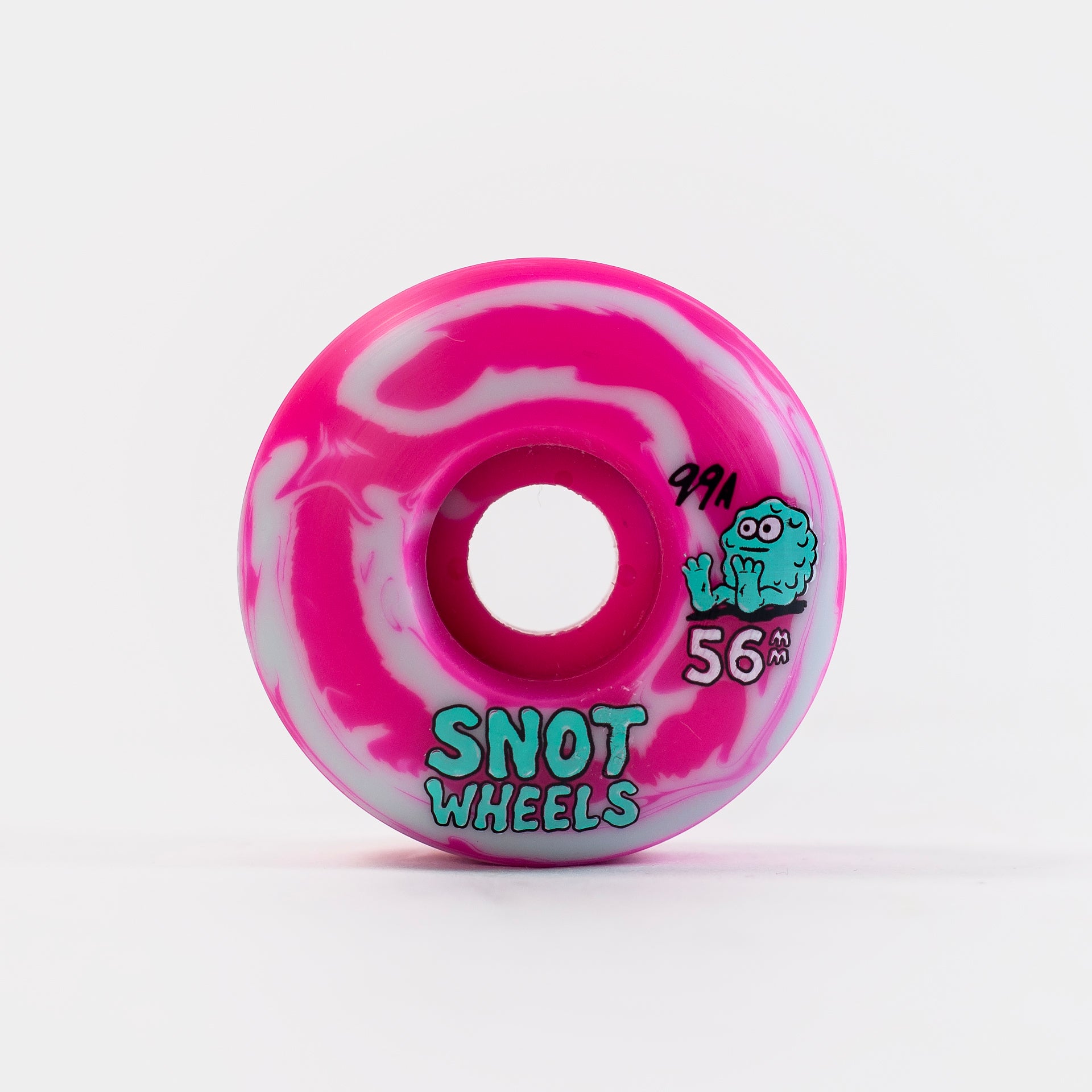 Snot - 56mm - 99a Swirls Original Shape Wheels - Pink/ Teal - Prime Delux Store