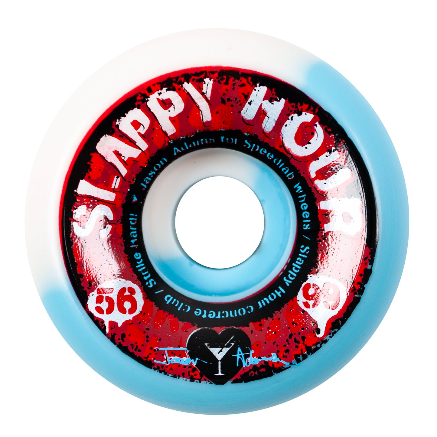 Speedlab - 56mm 99a Slappy Hour Jason Adams Pro Wheels - White/ Blue - Prime Delux Store