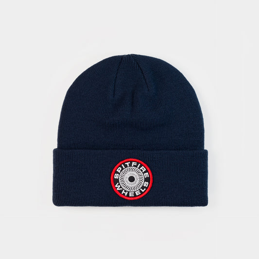 Spitfire 87' Swirl Patch Cuff Beanie - Navy/Black/Red - Prime Delux Store