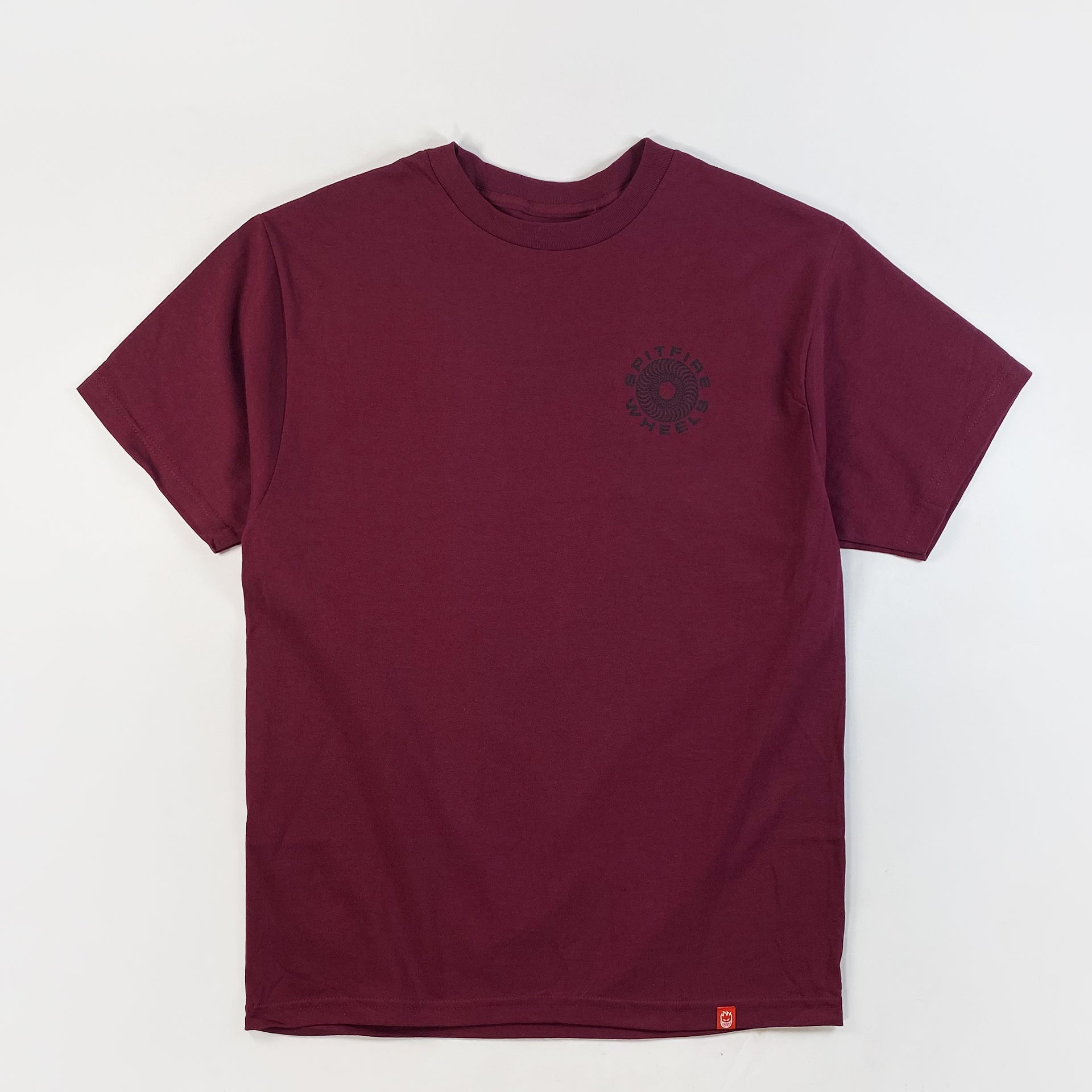Spitfire Classic '87 Swirl Fill T-Shirt - Burgundy, available at Prime Delux Store, Plymouth, Devon, UK.