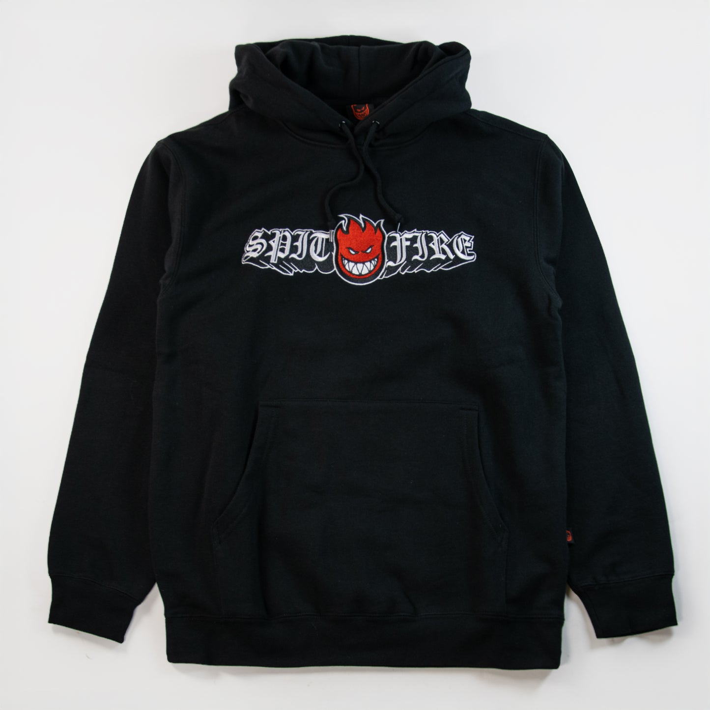 Spitfire Old E Drop Bighead Emb Hoodie - Black, available at Prime Delux Store, Plymouth, Devon, UK.