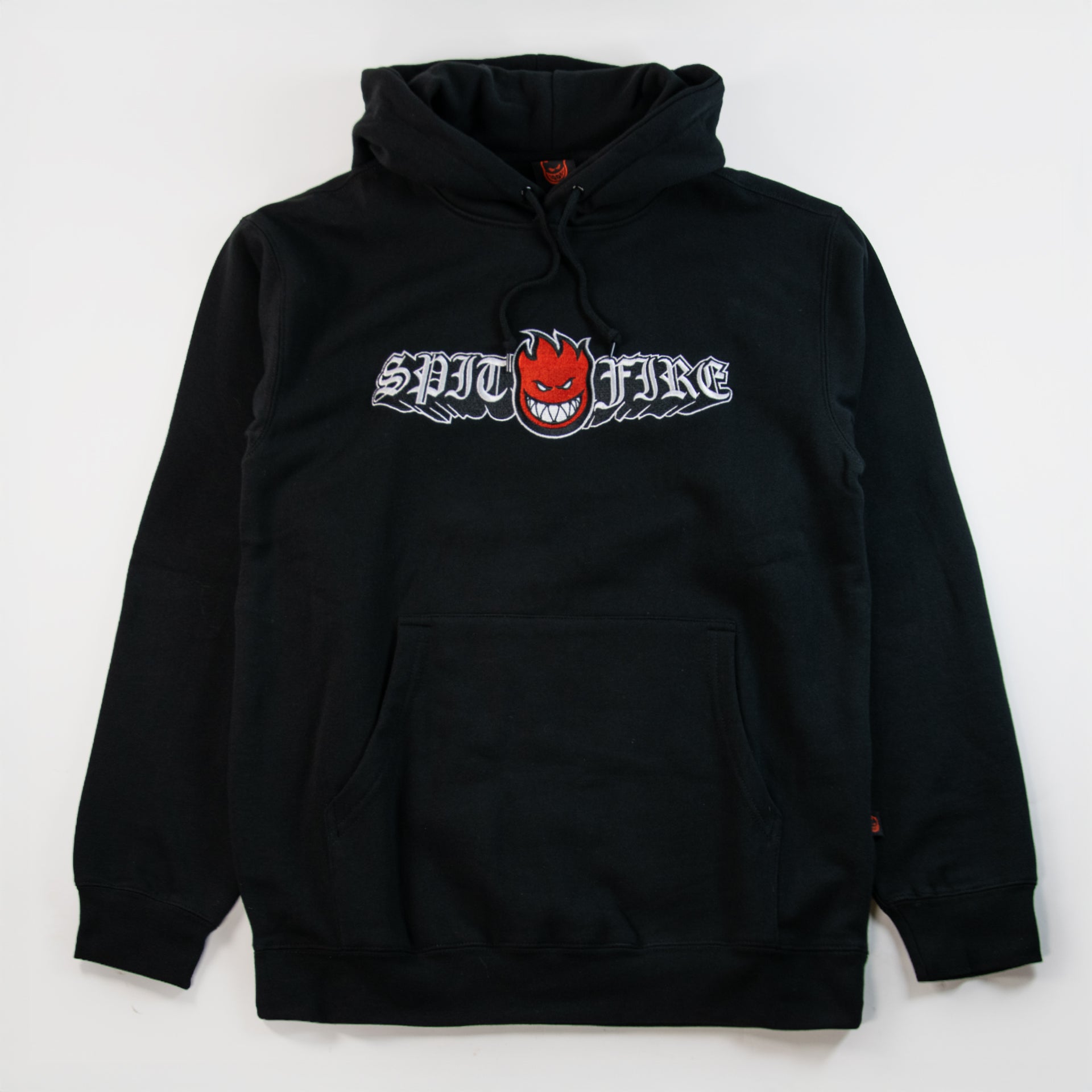 Spitfire Old E Drop Bighead Emb Hoodie - Black, available at Prime Delux Store, Plymouth, Devon, UK.