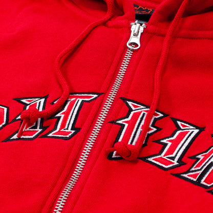 Spitfire Old E Zipped Hooded Sweat - Red/ Black/ White - Prime Delux Store