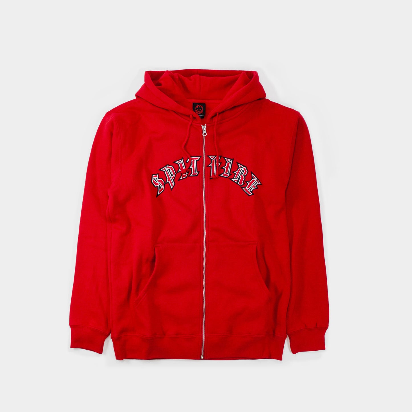 Spitfire Old E Zipped Hooded Sweat - Red/ Black/ White - Prime Delux Store