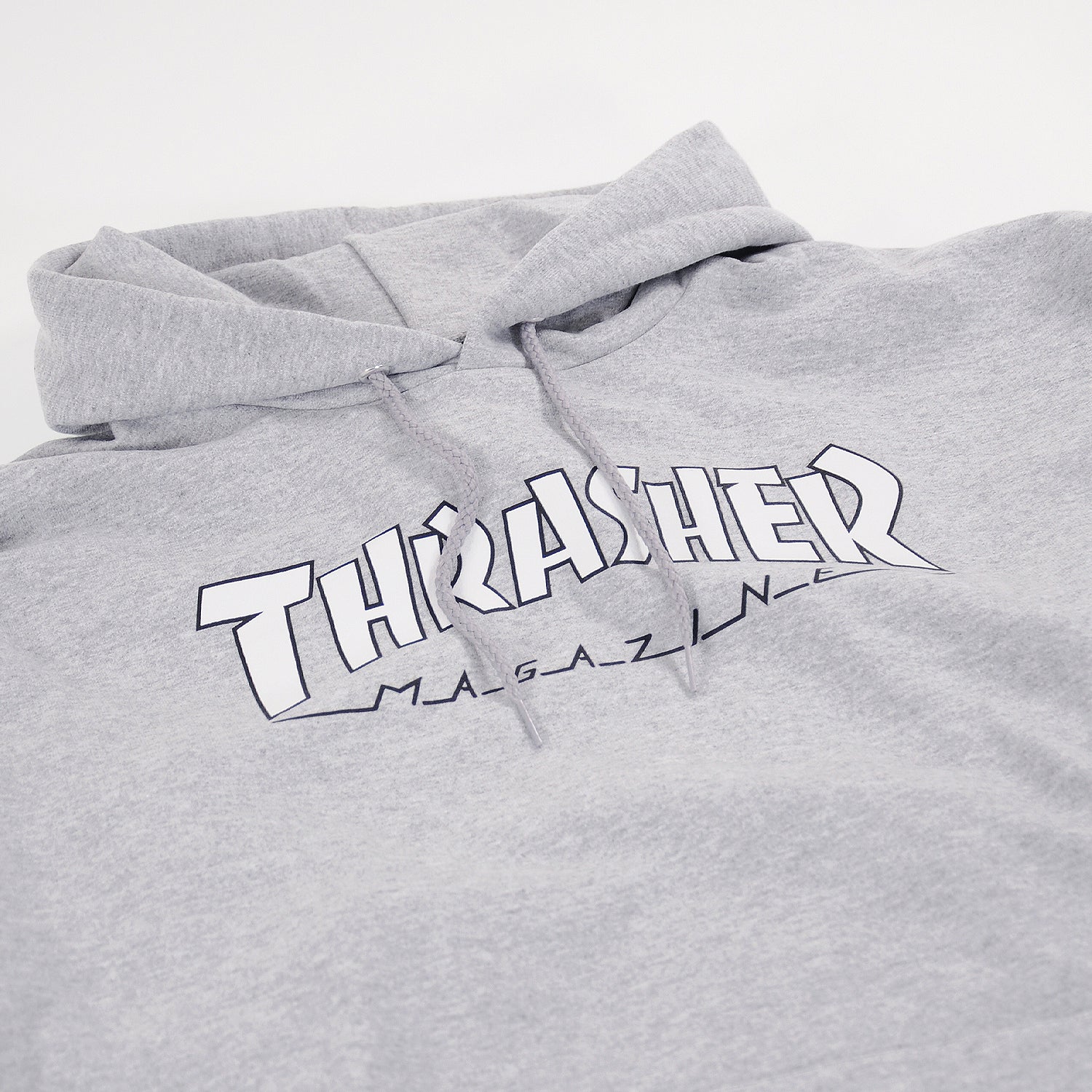 Thrasher - Outlined Logo Hooded Sweat - Grey / White - Prime Delux Store