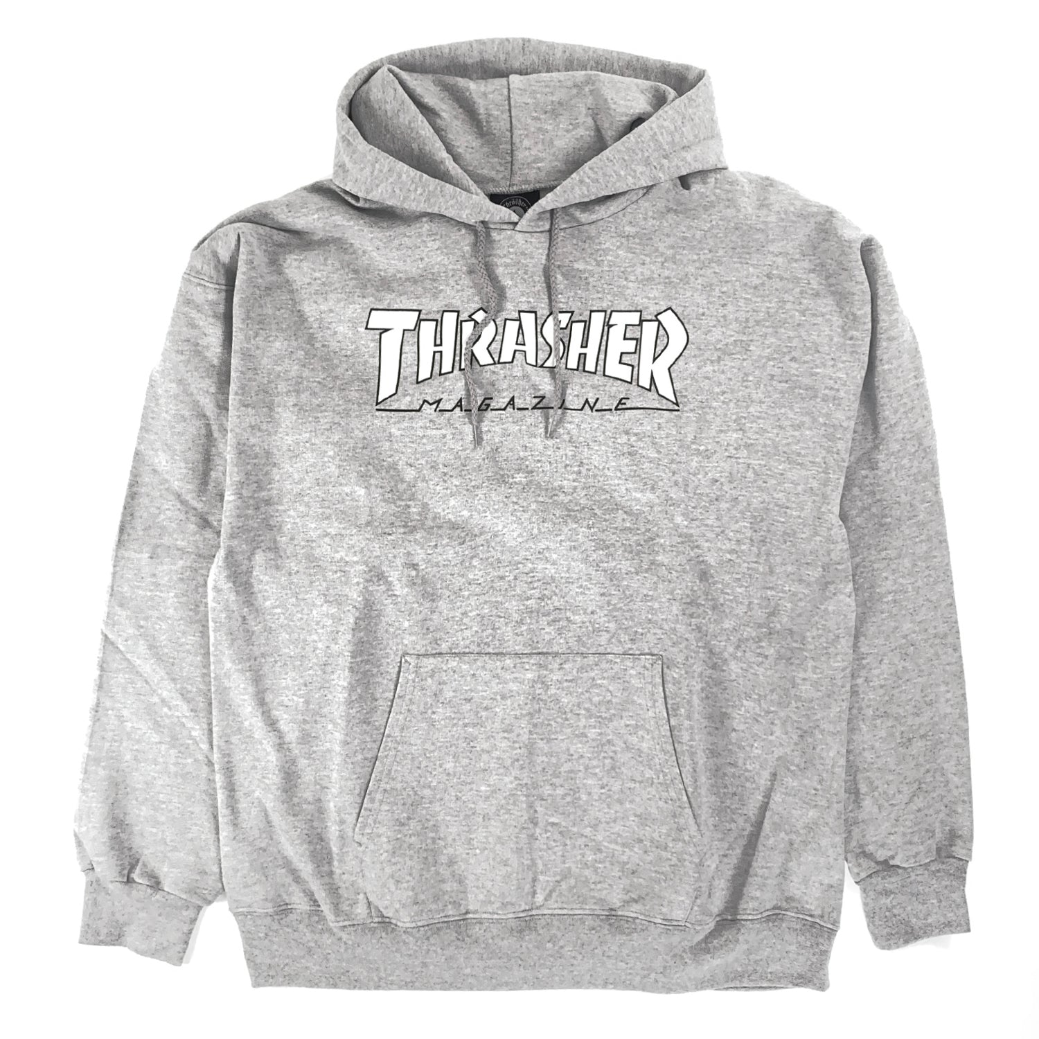 Thrasher - Outlined Logo Hooded Sweat - Grey / White - Prime Delux Store