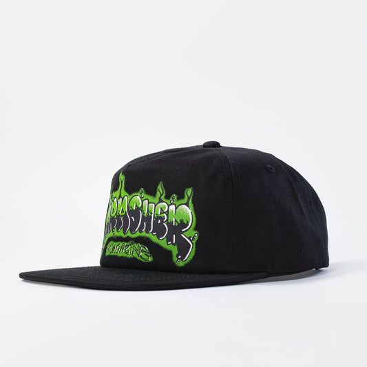 Thrasher Airbrush Snapback - Black, available at Prime Delux Store, Plymouth, Devon, UK.