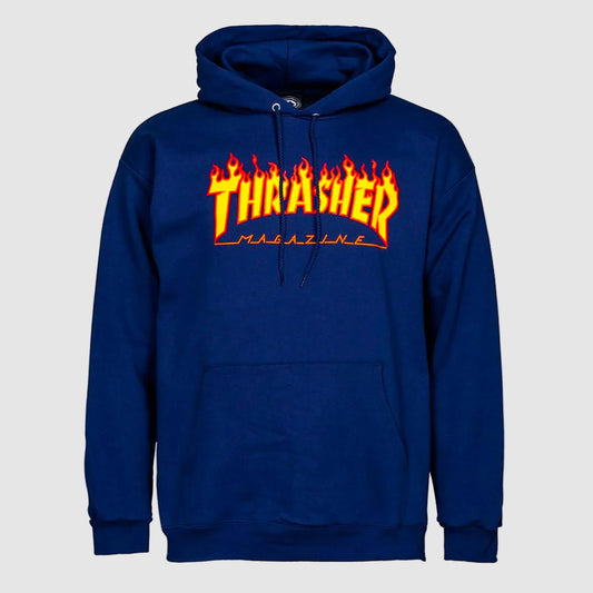 Thrasher - Flame Logo - Hooded Sweat - Navy - Prime Delux Store