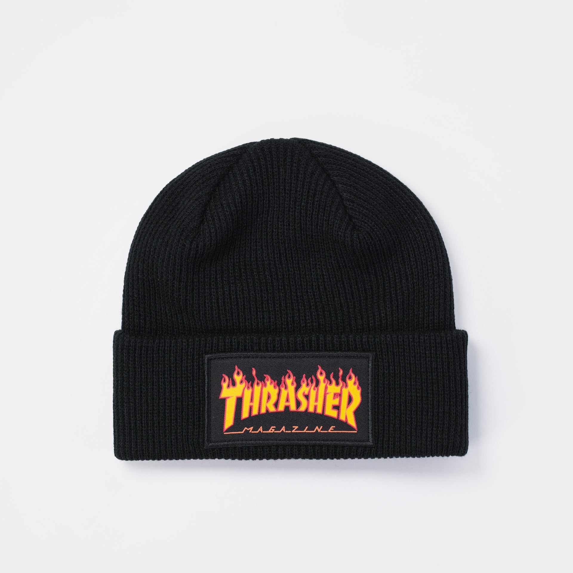 Thrasher Flame Patch Beanie - Black - Prime Delux Store