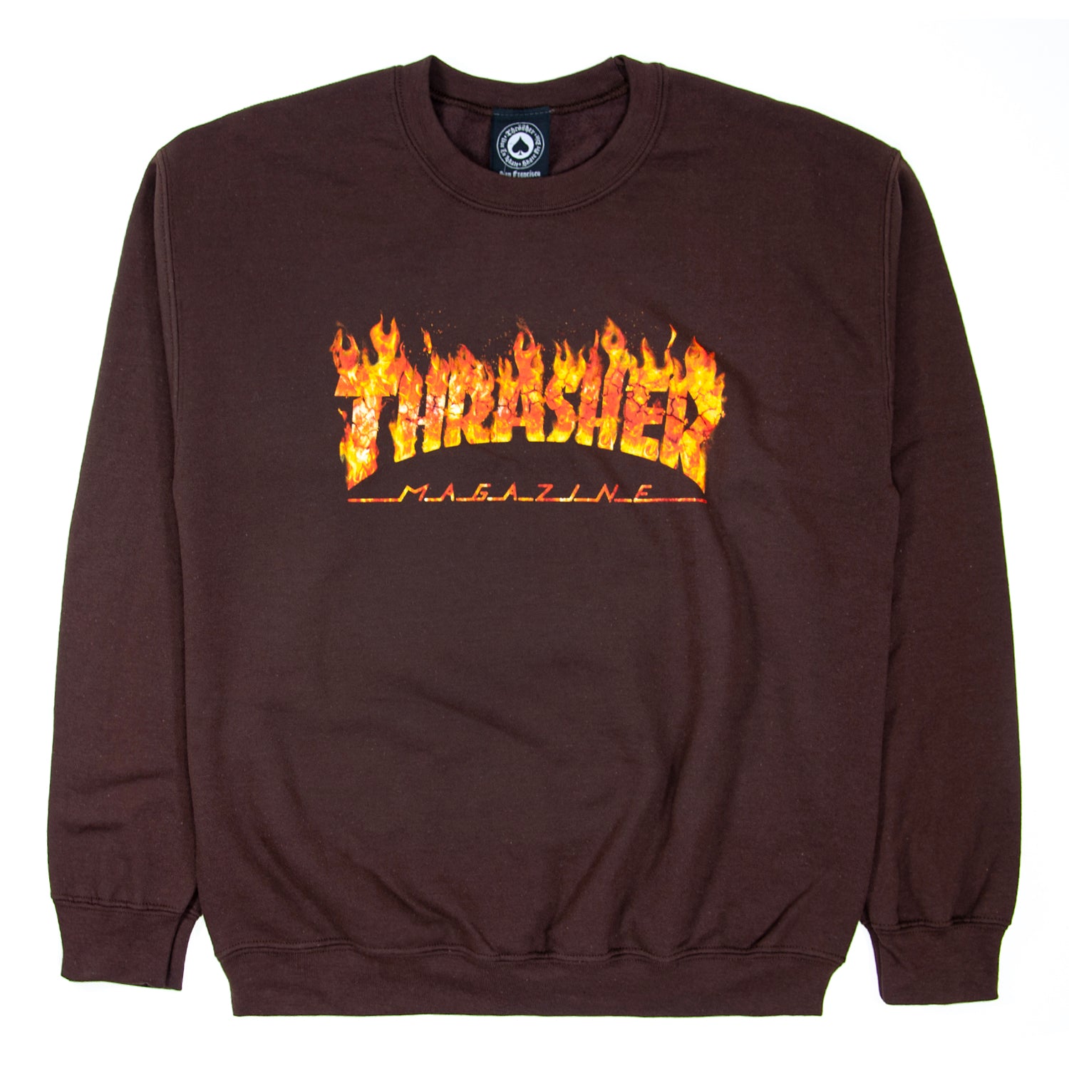 Thrasher Inferno Crew Sweatshirt - Dark Chocolate - Prime Delux Store