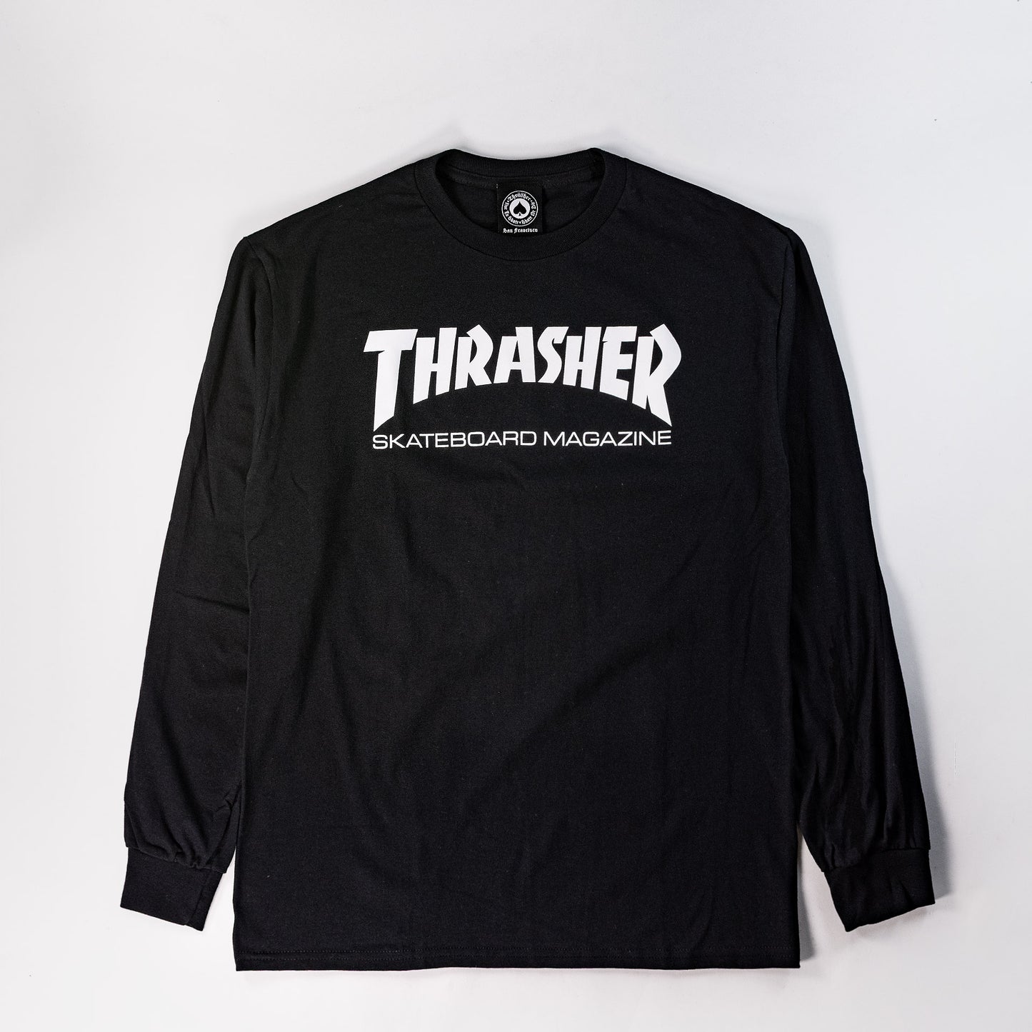 Thrasher Skate Mag Logo Long Sleeve T Shirt - Black, Available at Prime Delux Store, Plymouth, Devon, UK.