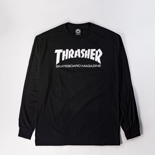 Thrasher Skate Mag Logo Long Sleeve T Shirt - Black, Available at Prime Delux Store, Plymouth, Devon, UK.
