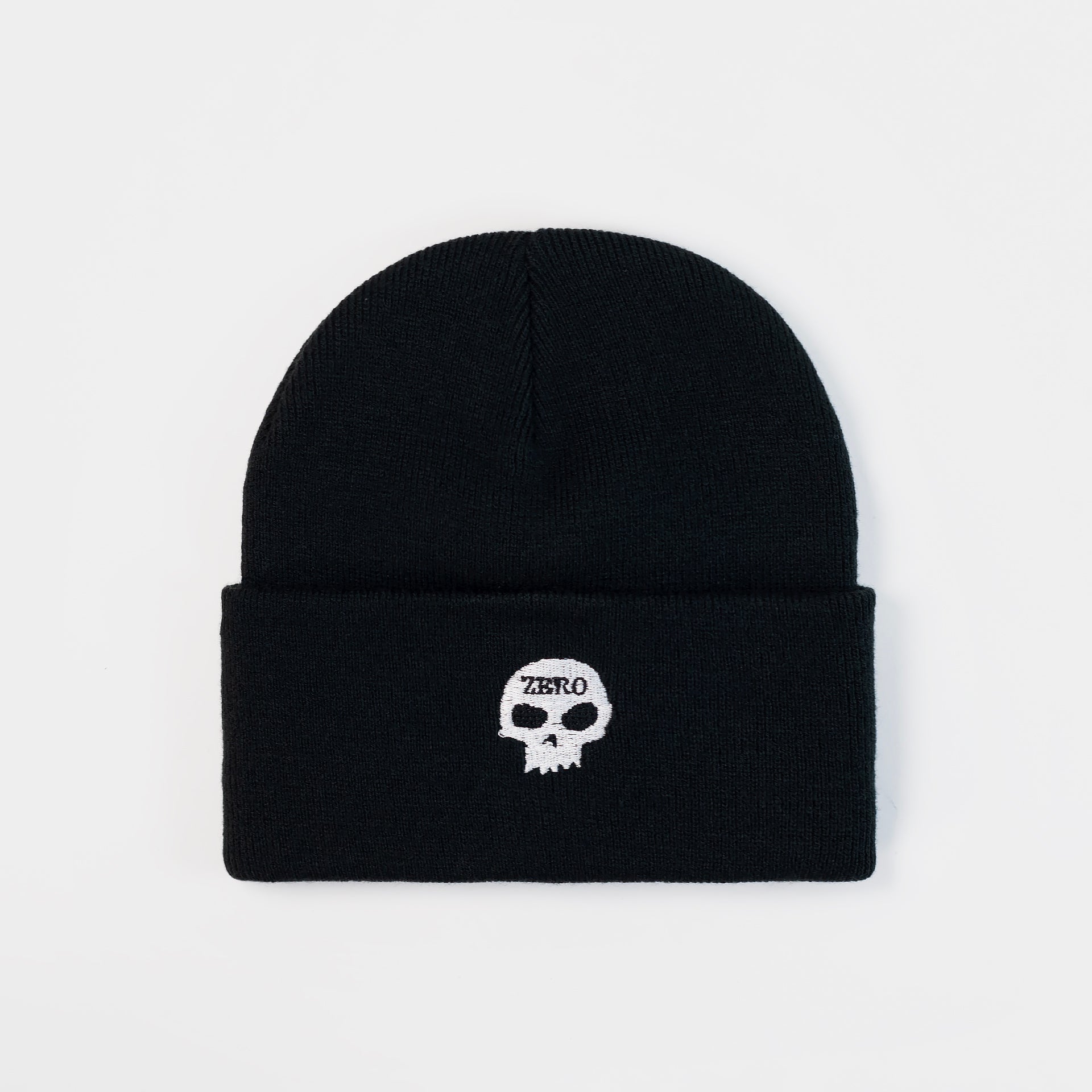 Zero Embroidered Single Skull Beanie - Black, available at Prime Delux Store, Plymouth, Devon, UK.