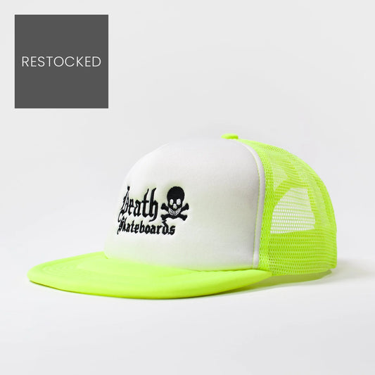 Death Skateboards Mesh Trucker Cap - Yellow / White - Prime Delux Store