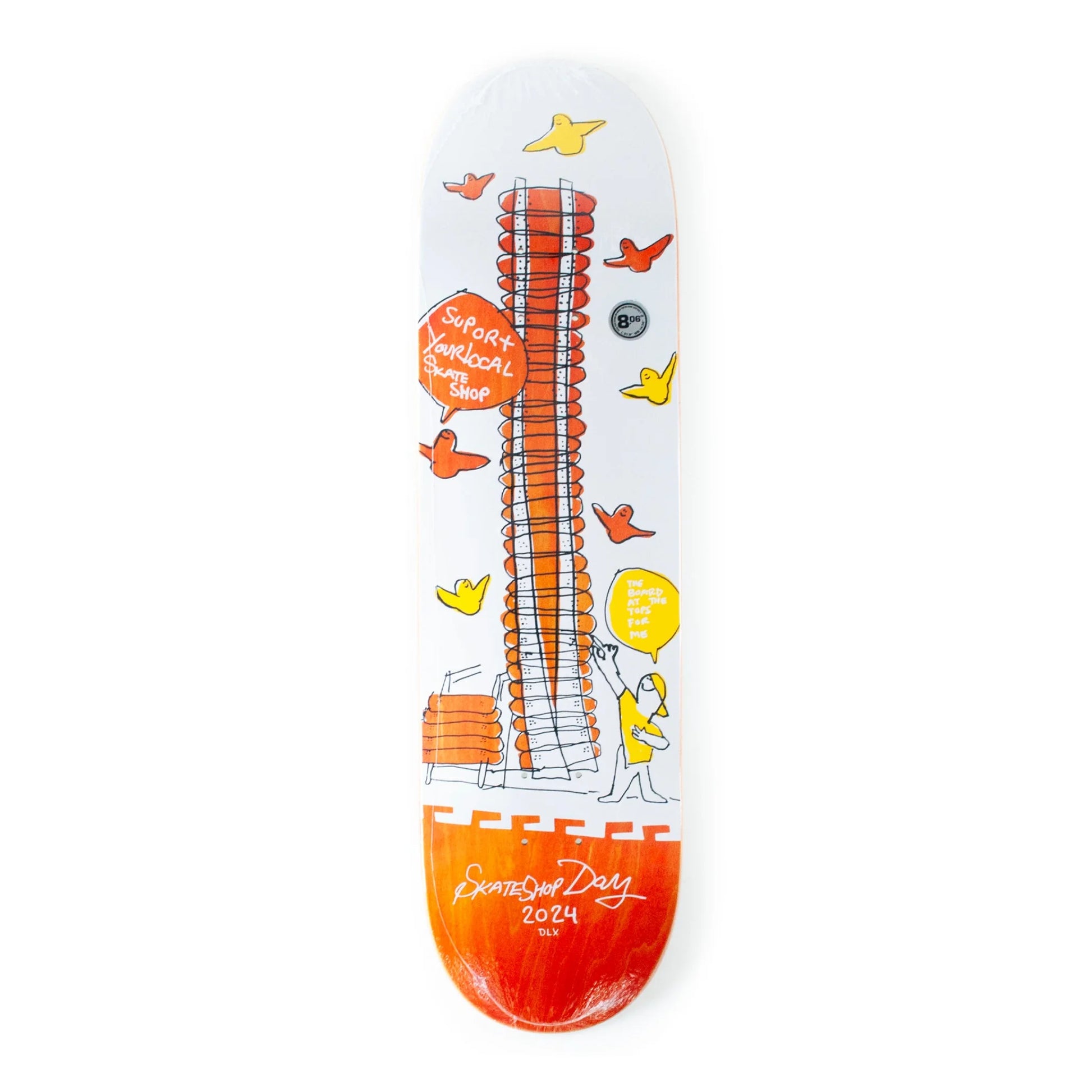 DLX - 8.06" - Mark Gonzales Limited Shop Keeper Decks - Orange Veneer - Prime Delux Store