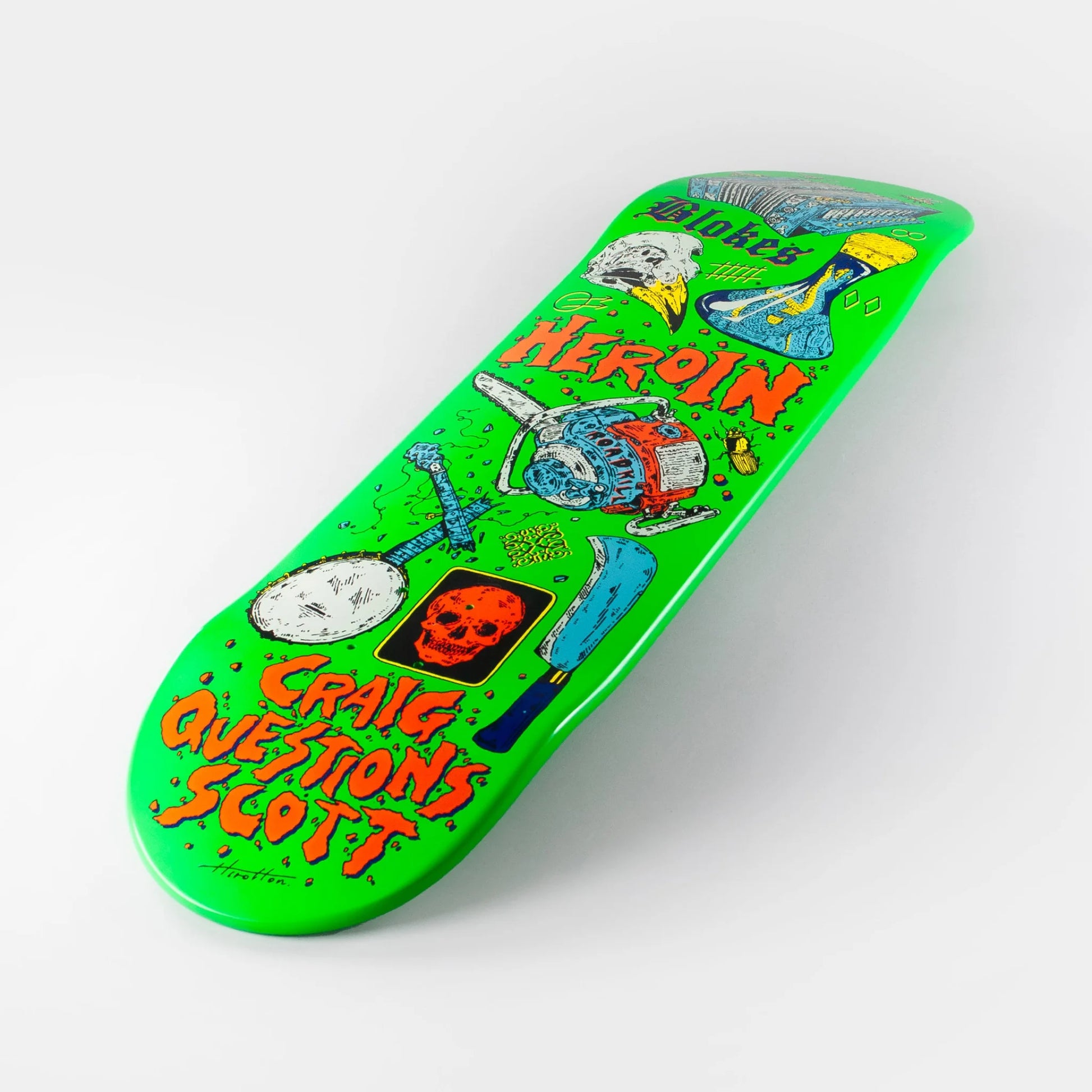 Heroin 9" Craig Questions Life Deck - Green - Prime Delux Store