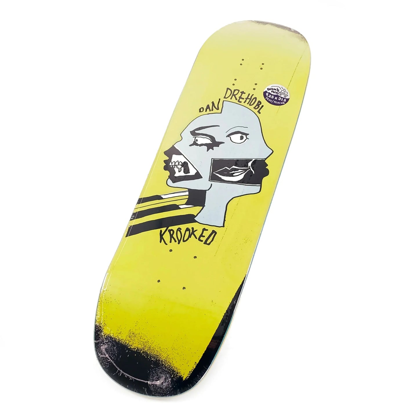 Krooked Drehobl Two Face Pro Deck Yellow - 9.25" - Prime Delux Store