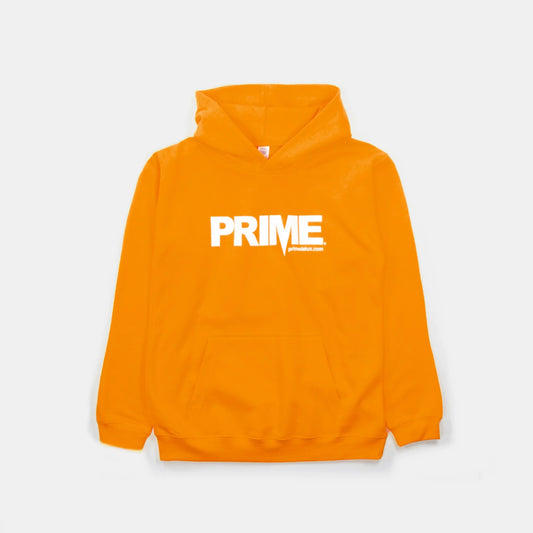 Prime Delux OG Logo Kids Hooded Sweat - Orange - Prime Delux Store