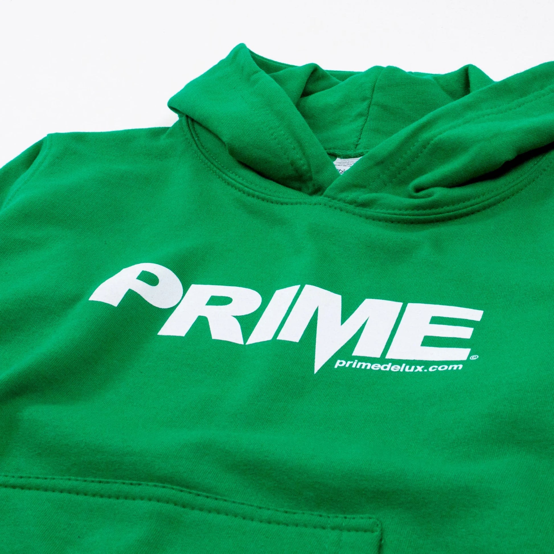 Prime Delux OG Logo Kids Hooded Sweat - Green/ White - Prime Delux Store