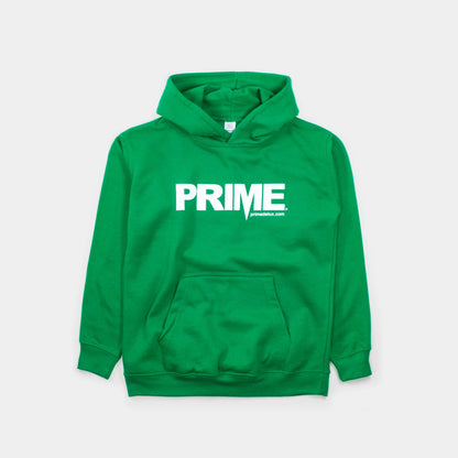 Prime Delux OG Logo Kids Hooded Sweat - Green/ White - Prime Delux Store