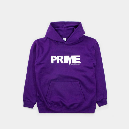 Prime Delux OG Logo Kids Hooded Sweat - Purple/ White - Prime Delux Store