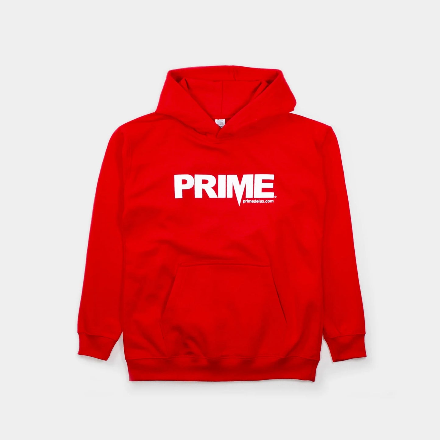 Prime Delux OG Logo Kids Hooded Sweat - Red/ White - Prime Delux Store