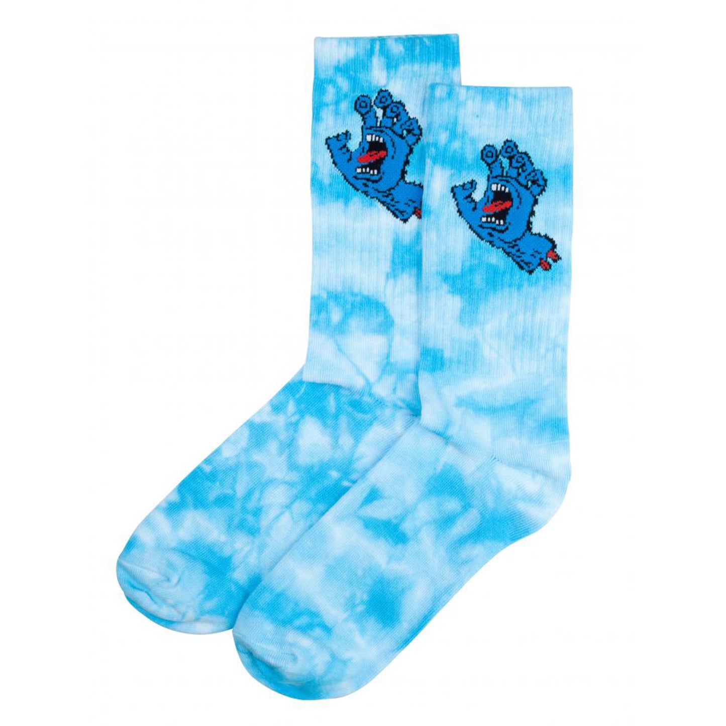 Santa Cruz Screaming Hand Tie Dye Socks - Blue Tie Dye - Prime Delux Store