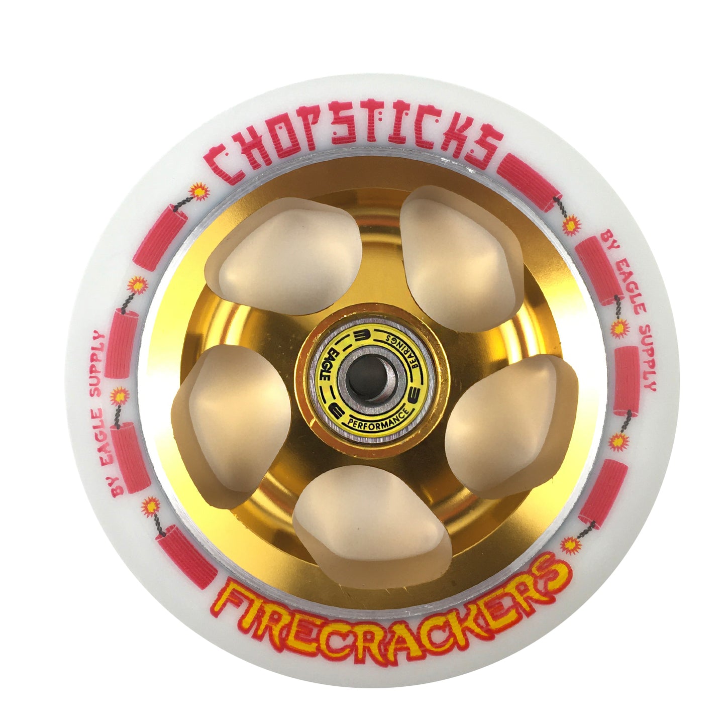 Chopsticks Scooter Wheel Firecrackers - White / Gold - Prime Delux Store