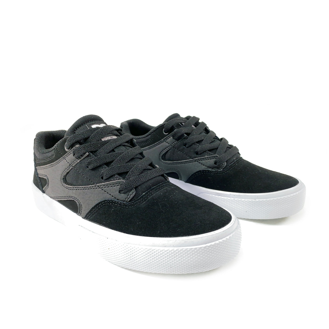 DC Shoes Kids Kalis Vulc Skate Shoes - Black / Black / White - Prime Delux Store