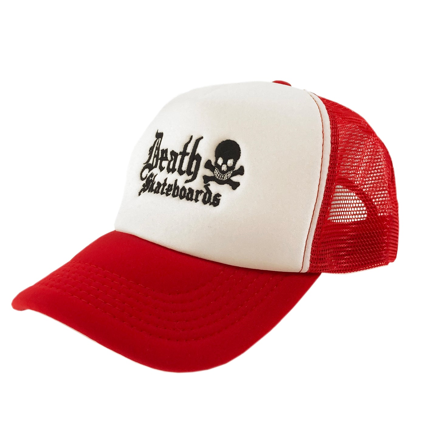 Death Skateboards Mesh Trucker Cap - Red / White - Prime Delux Store