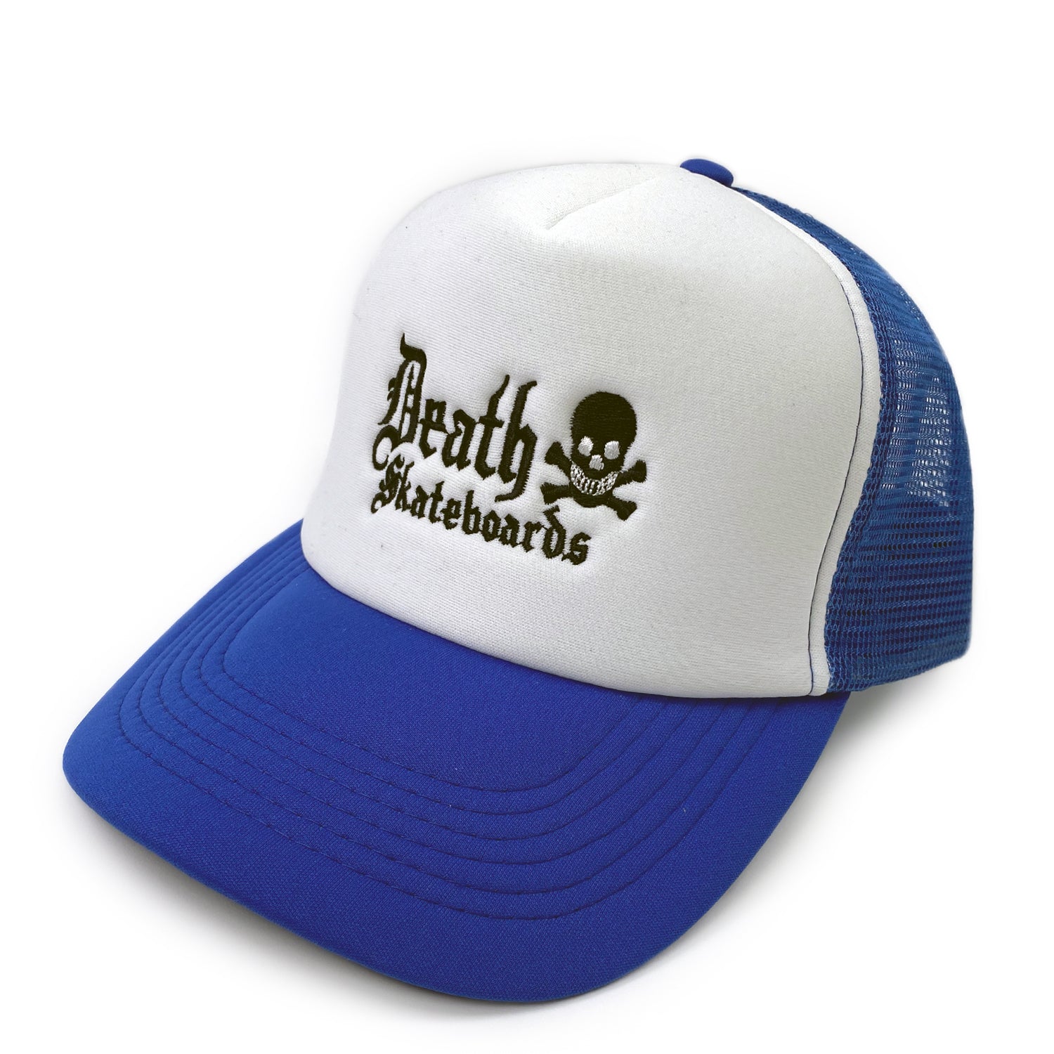 Death Skateboards Mesh Trucker Cap - Blue / White - Prime Delux Store
