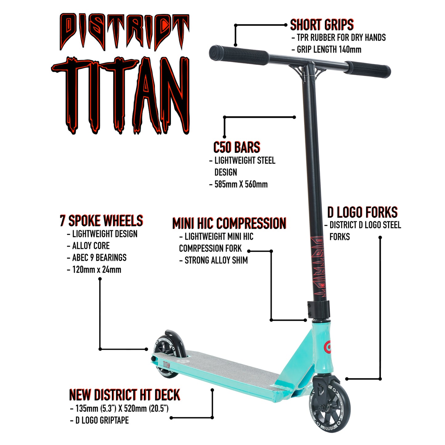 District Titan Complete Scooter - Black - Prime Delux Store