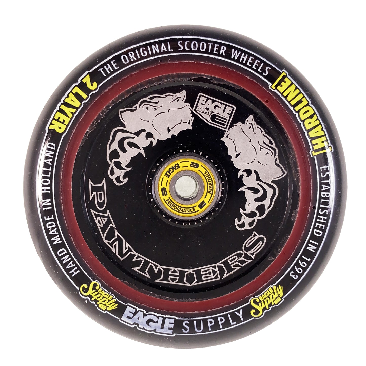 Eagle Supply Wheel - 115mm - Hard Line 2 Layer Hollowtech Core Panthers - Black / Black - Prime Delux Store