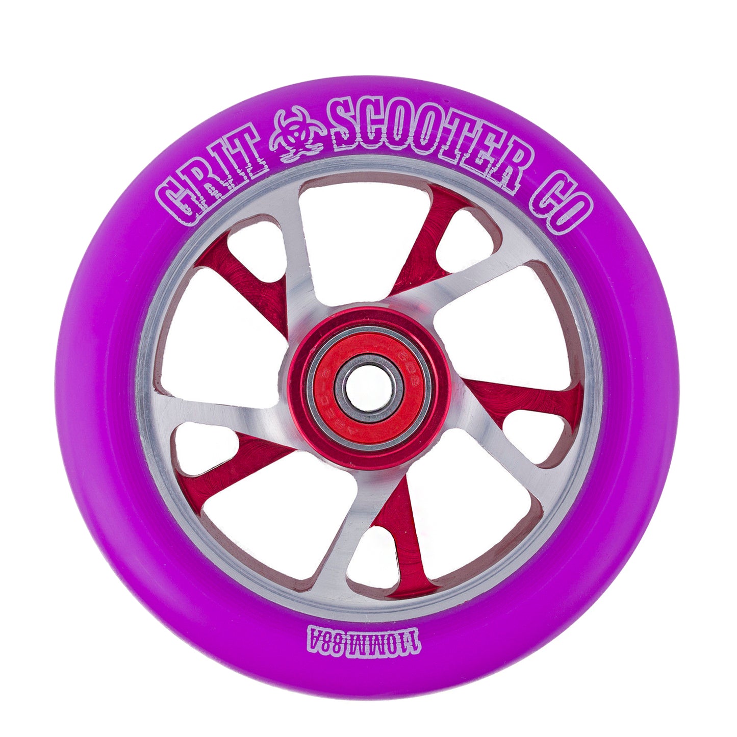 Grit 5 Bio Core 110mm Scooter Wheel - Purple / Silver Black - Prime Delux Store