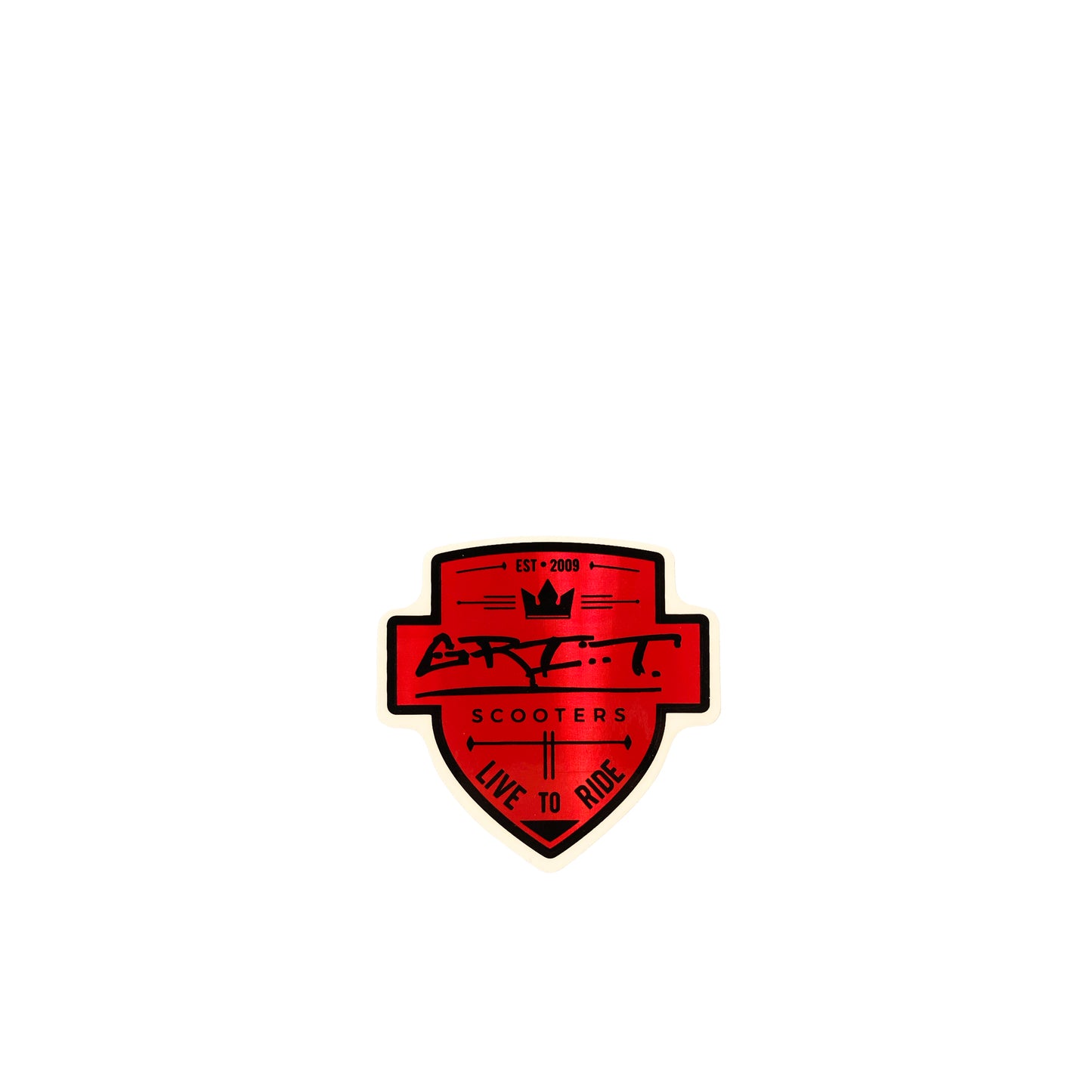 Grit Scooters Shield Sticker - Red - Prime Delux Store