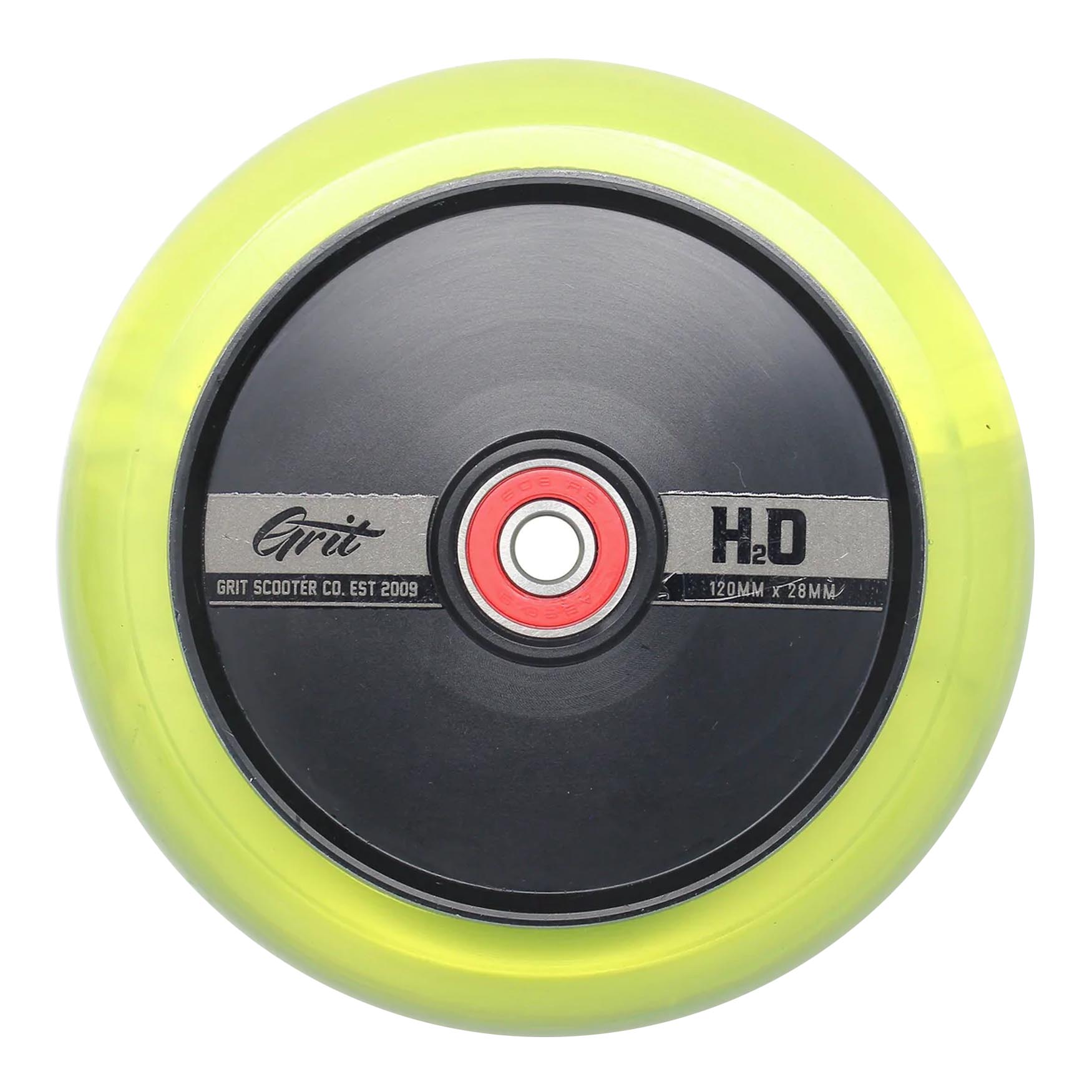 Grit Scooters Hollow Core Wheels H2O Yellow (Pair) 120mm x 28mm - Prime Delux Store