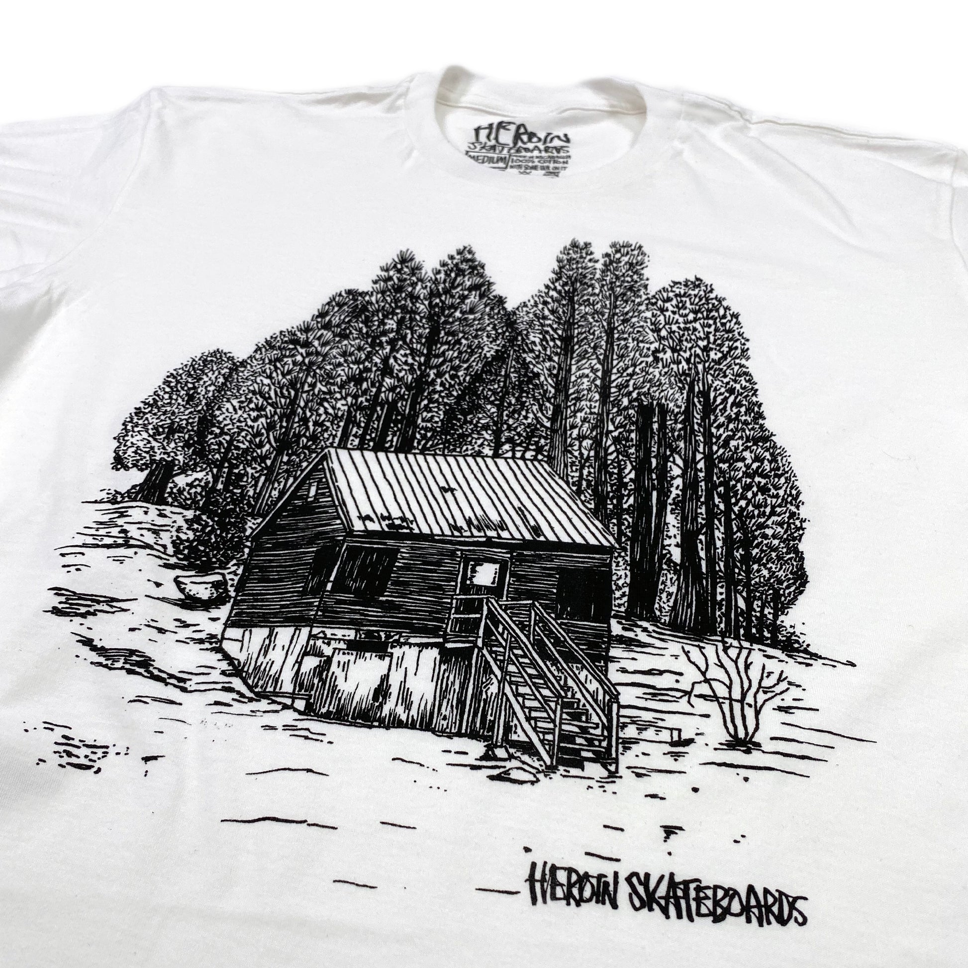 Heroin Cabin T Shirt - White - Prime Delux Store