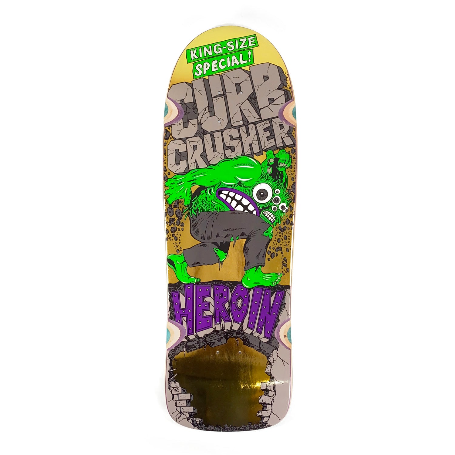 Heroin Skateboards - 10.25" ‘Curb Crusher XL Deck - Gold - Prime Delux Store