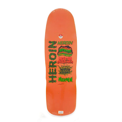 Heroin Skateboards - 10" - Dead Dave Life Deck - Orange - Prime Delux Store
