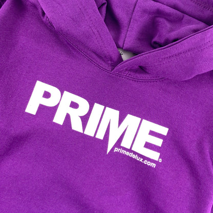 PRIME DELUX YOUTHS OG PREMIUM HOODED SWEAT - PURPLE / WHITE - Prime Delux Store