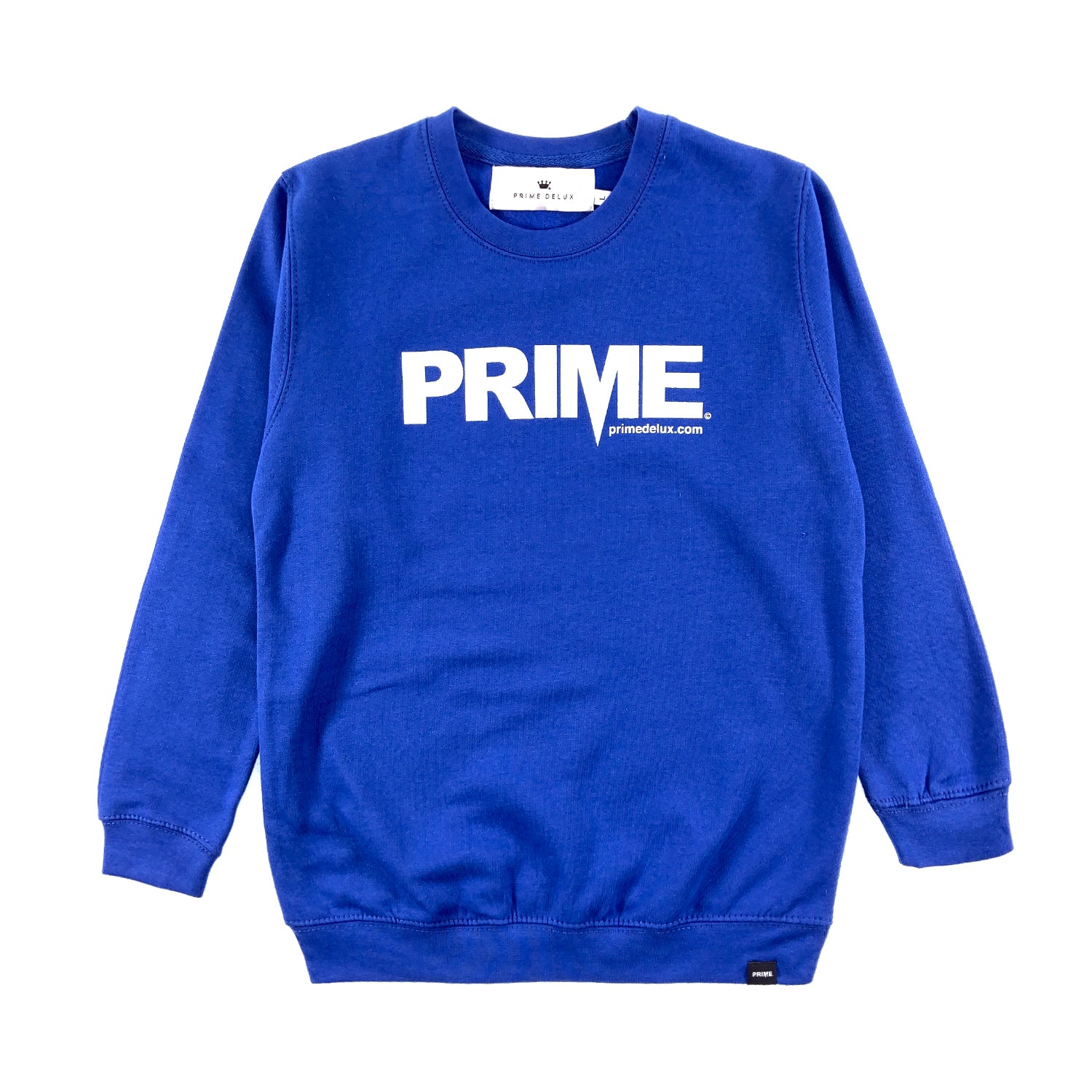 PRIME DELUX YOUTHS OG PREMIUM CREW SWEAT - ROYAL BLUE / WHITE - Prime Delux Store