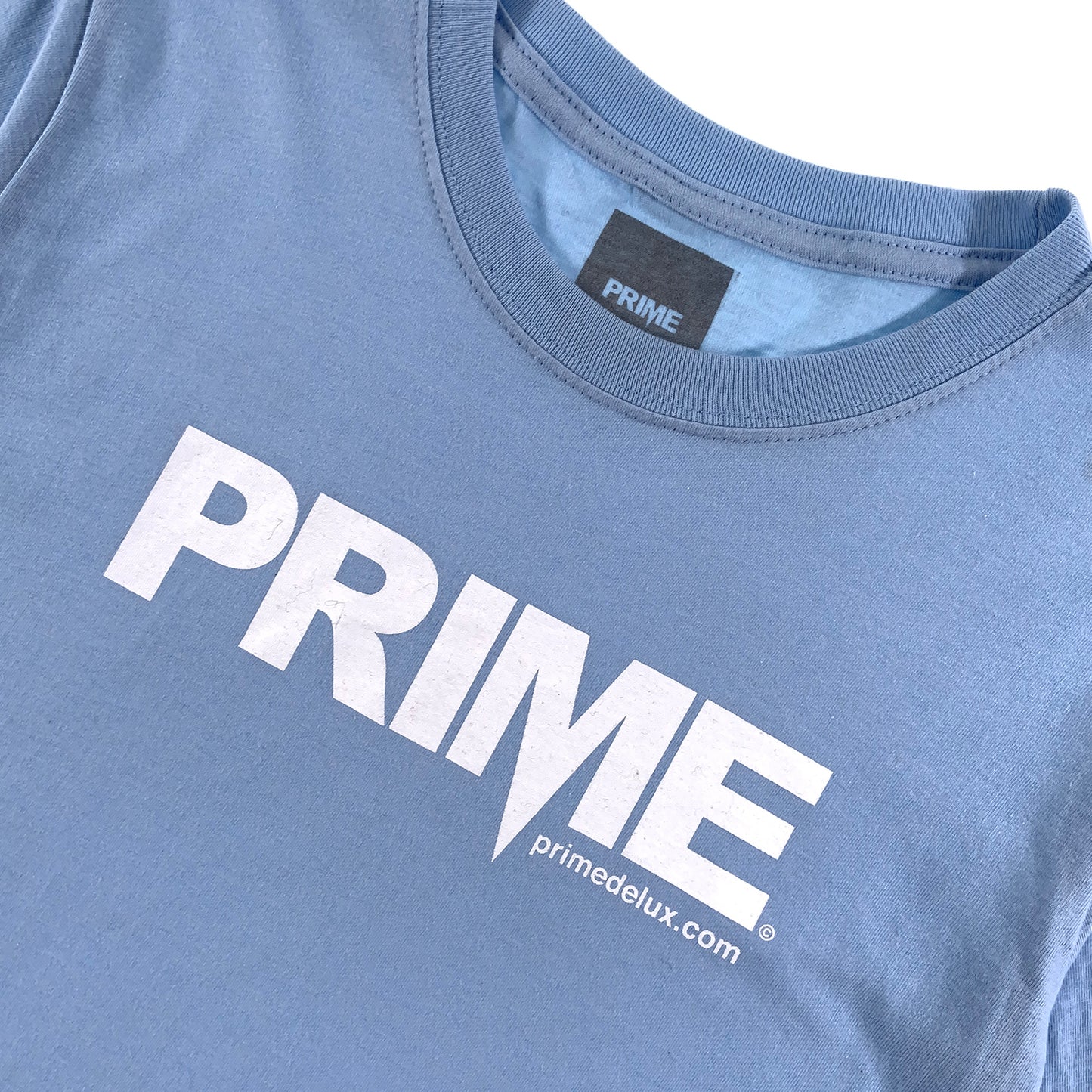 PRIME DELUX YOUTHS OG PREMIUM SHORT SLEEVE T-SHIRT - LIGHT BLUE / WHITE - Prime Delux Store