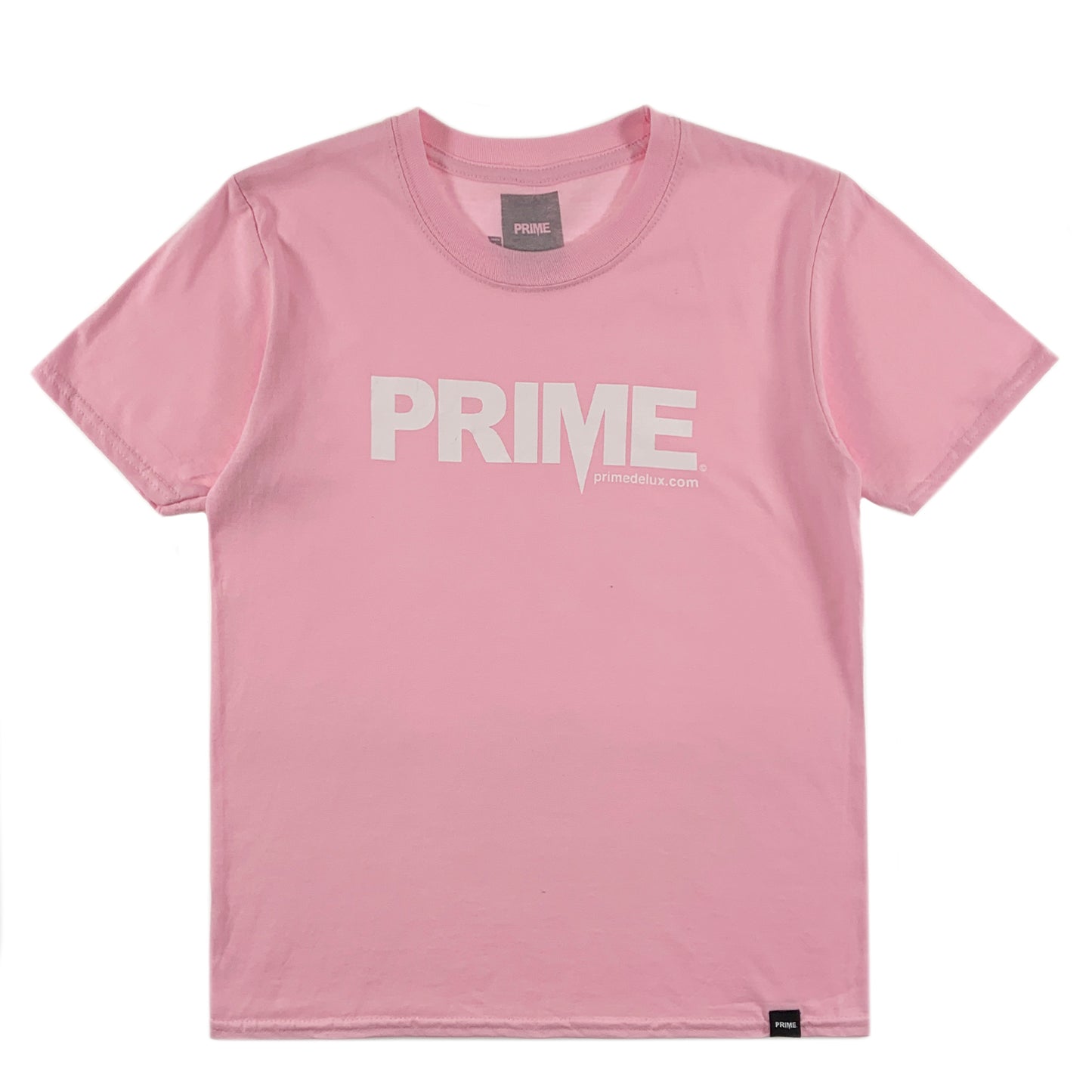 PRIME DELUX YOUTHS OG PREMIUM SHORT SLEEVE T-SHIRT - LIGHT PINK / WHITE - Prime Delux Store