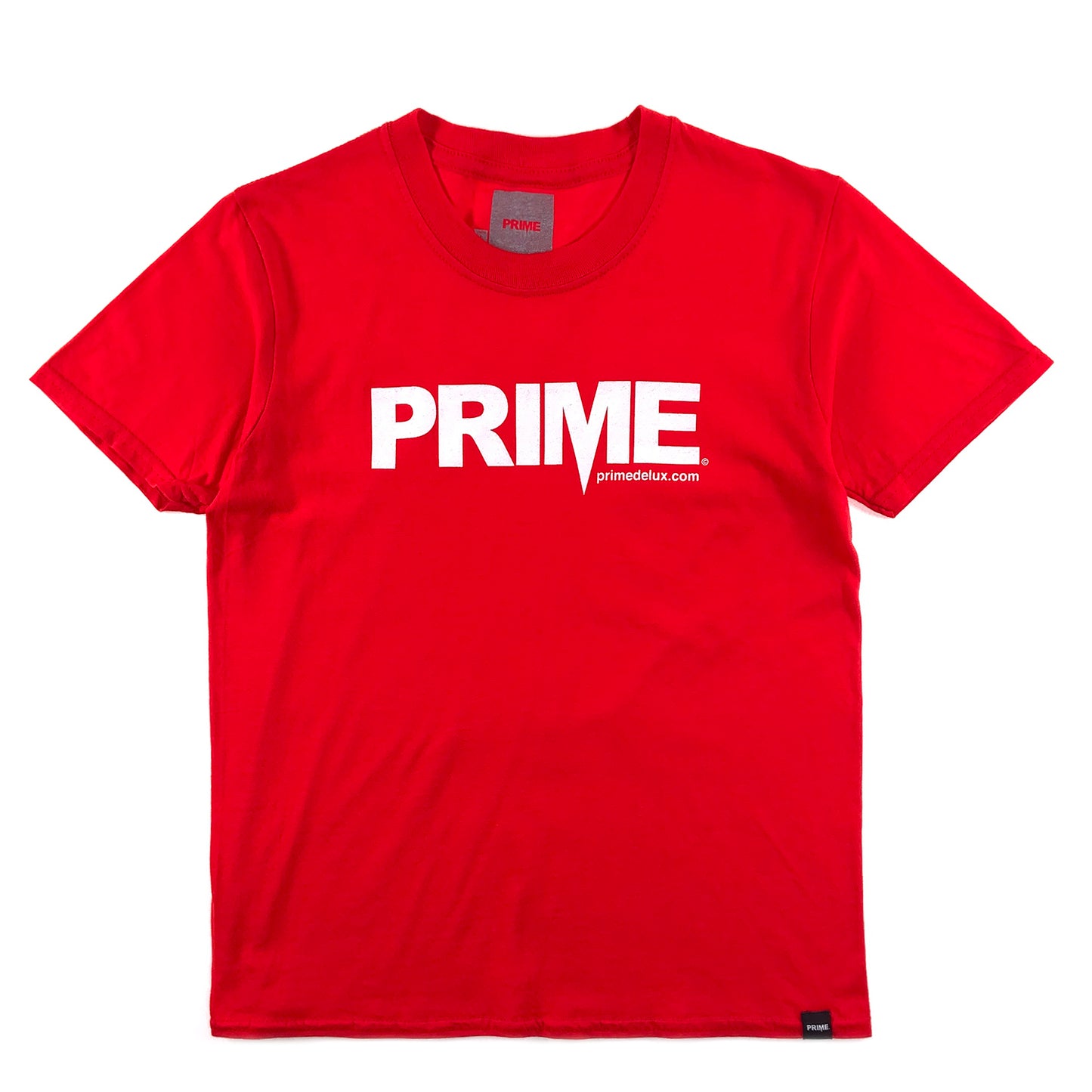 PRIME DELUX YOUTHS OG PREMIUM SHORT SLEEVE T-SHIRT - RED / WHITE - Prime Delux Store
