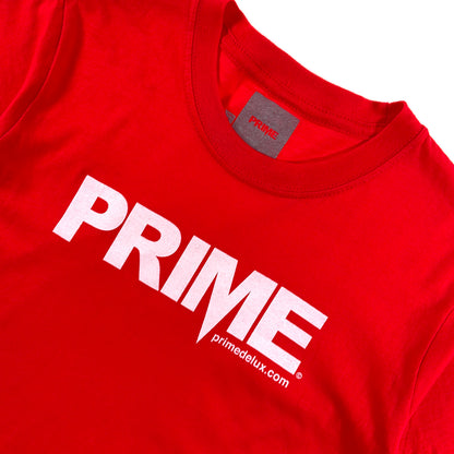 PRIME DELUX YOUTHS OG PREMIUM SHORT SLEEVE T-SHIRT - RED / WHITE - Prime Delux Store