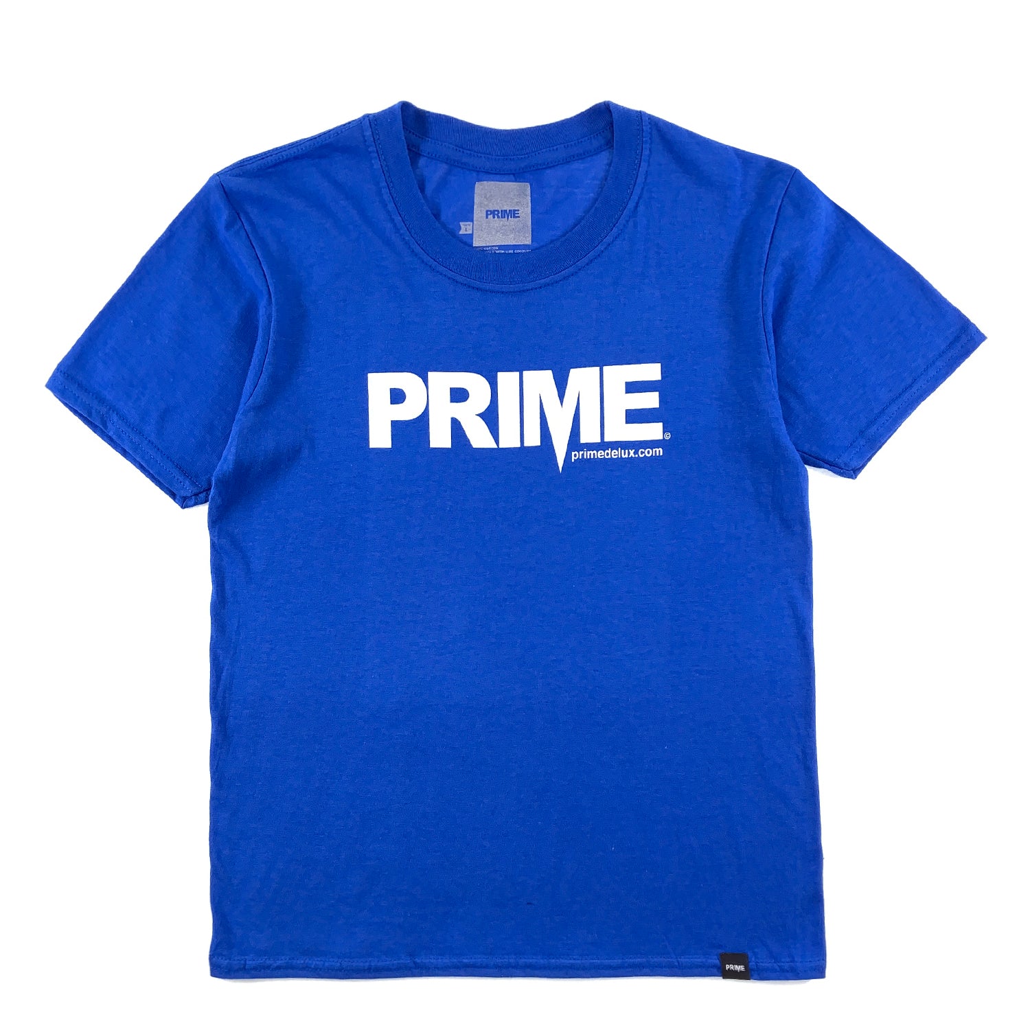 PRIME DELUX YOUTHS OG PREMIUM SHORT SLEEVE T-SHIRT - ROYAL BLUE / WHITE - Prime Delux Store
