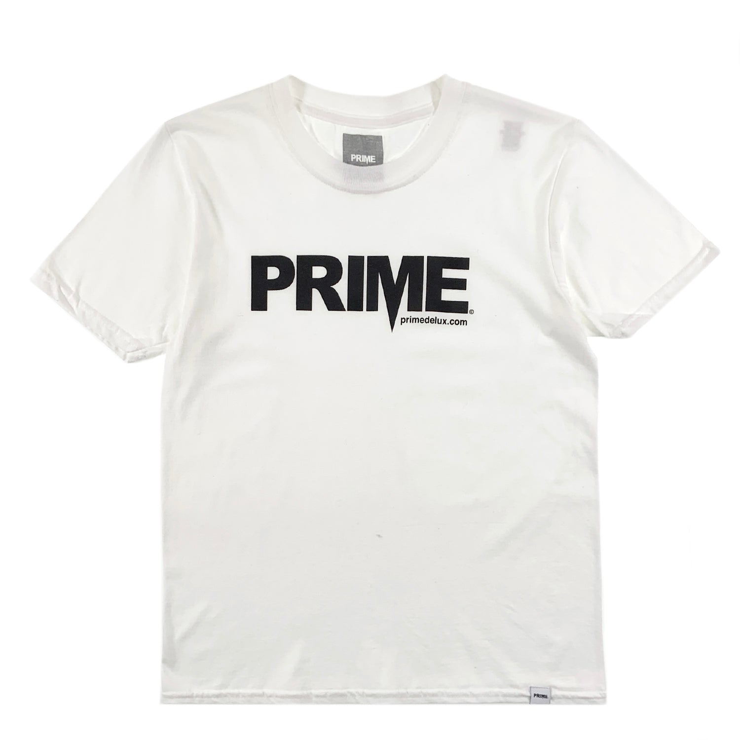 PRIME DELUX YOUTHS OG PREMIUM SHORT SLEEVE T-SHIRT - WHITE / BLACK - Prime Delux Store