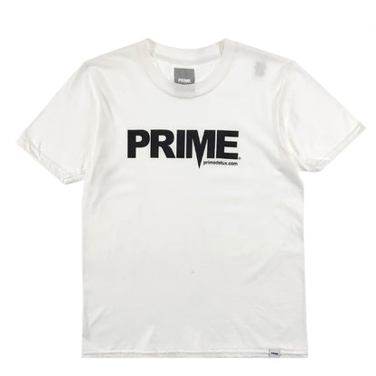 PRIME DELUX YOUTHS OG PREMIUM SHORT SLEEVE T-SHIRT - WHITE / BLACK - Prime Delux Store